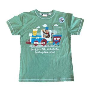 Pocket Pals Organic Cotton Youth Shirt Souvenir Georgetown Colorado Green Train